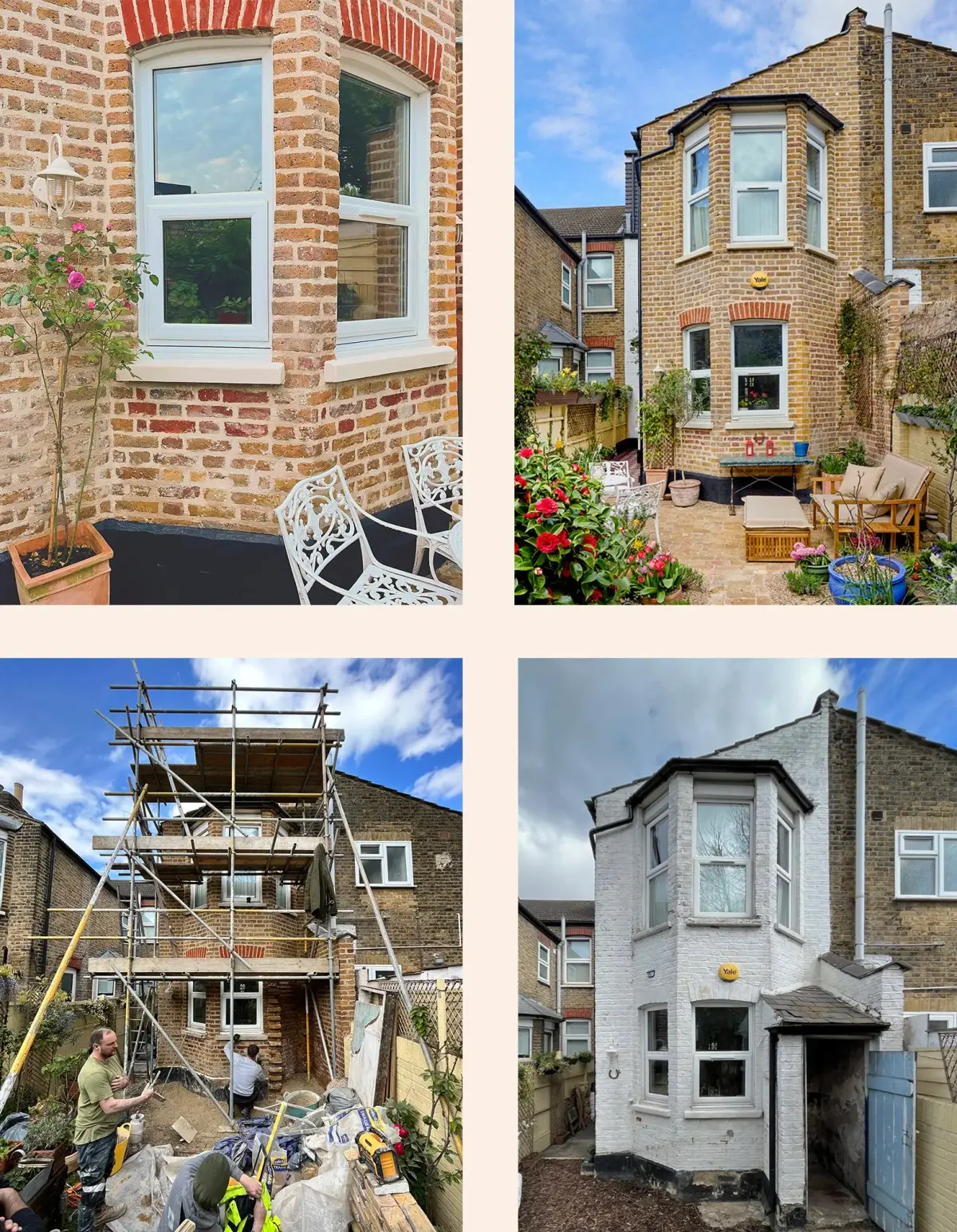 DOFF steam cleaned London stock brickwork repointed in lime mortar