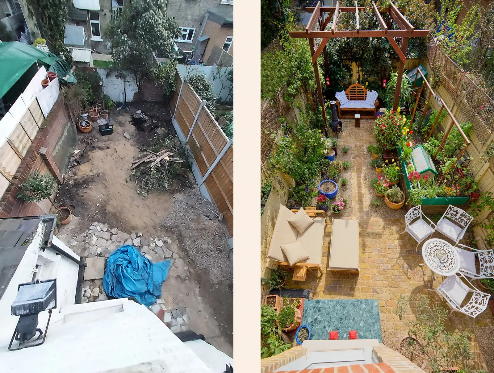 Aerial view of a beautifully landscaped Ferndale garden