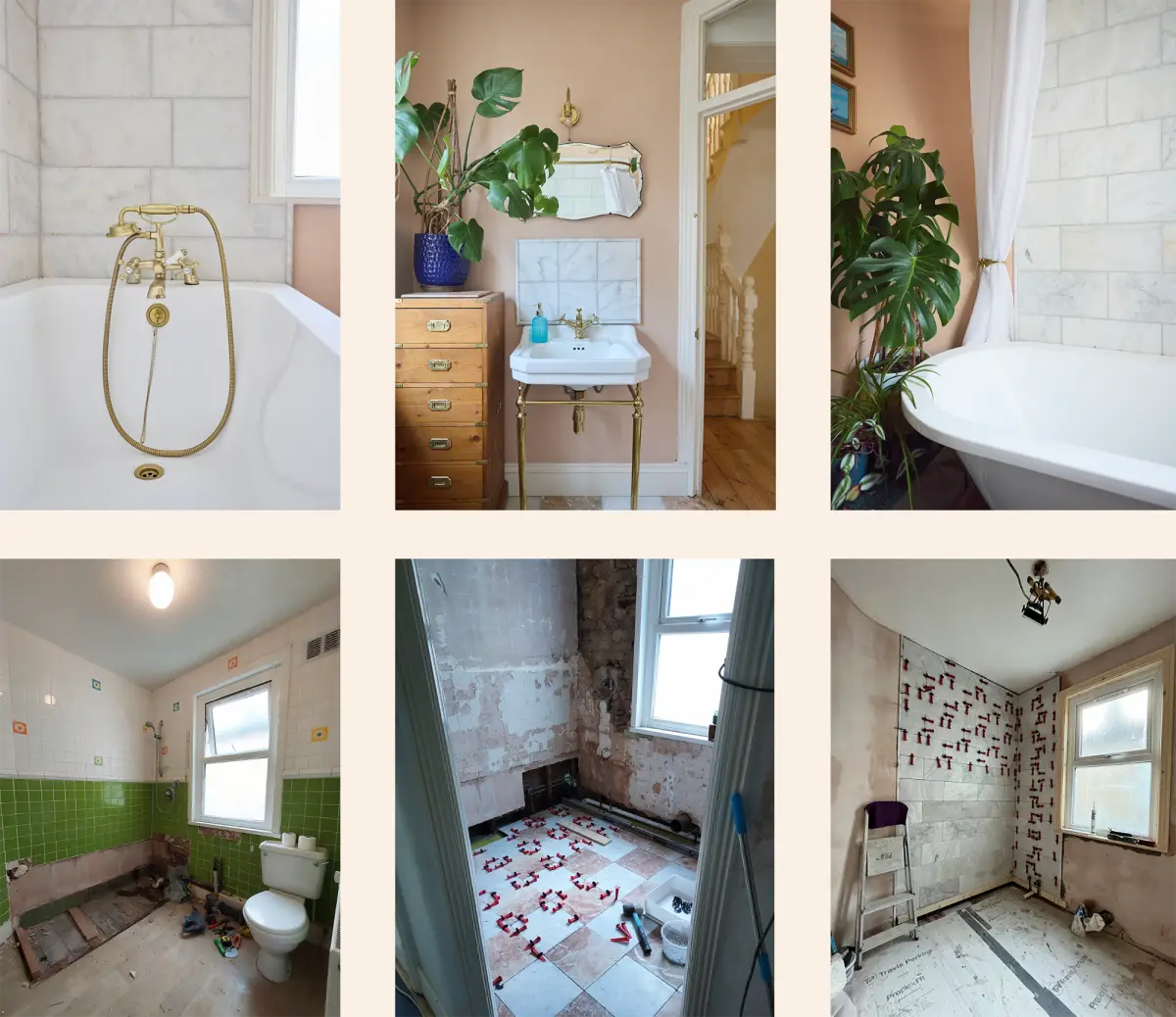 Leytonstone kitchen renovation with checkerboard marble tiling